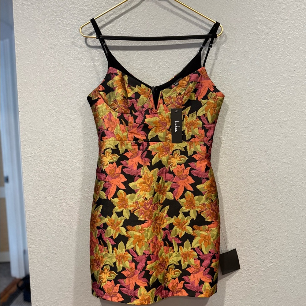 NWT Lulu's Vibrant Floral Mini Dress